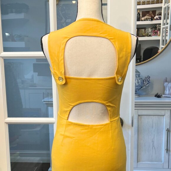 Union Made Yellow Sleeveless Cut Out Dress 8 - Picture 6 of 13